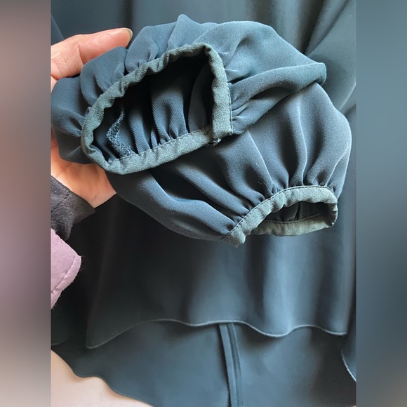 Aritzia Babaton Granados Blouse Mock Neck Long Balloon Sleeve Sz S - Picture 7 of 13